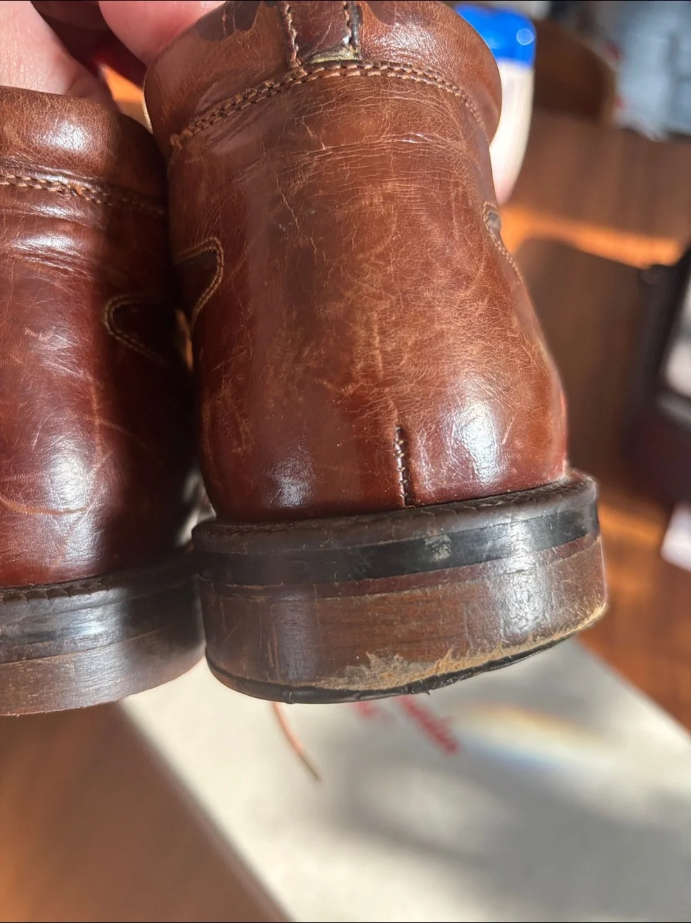Johnston & Murphy Men's Brown Leather Lace-Up Boots